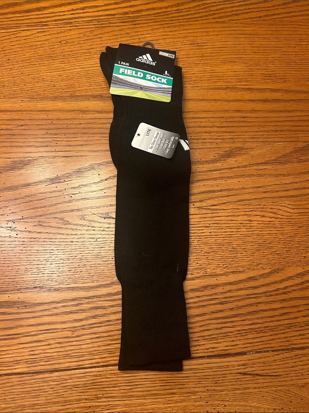 adidas Black Field Sock - Men's Athletic Crew Socks with Logo Tab